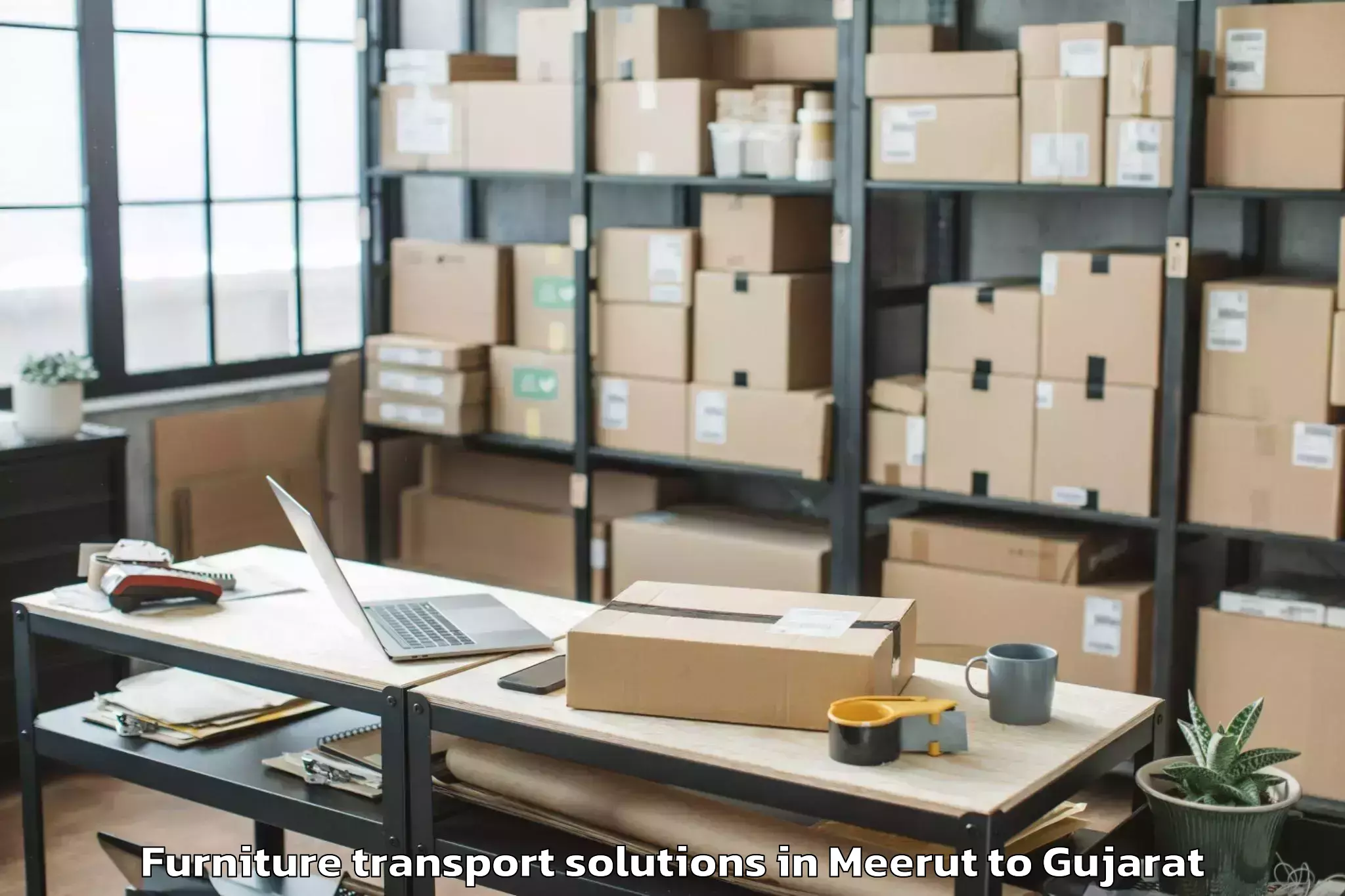 Get Meerut to Vartej Furniture Transport Solutions